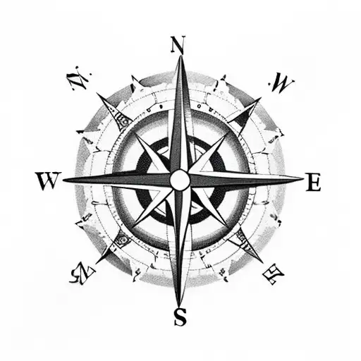 compass, true north strong and free, canada,  tattoo design idea
