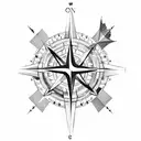 compass, true north strong and free, canada,  tattoo design idea