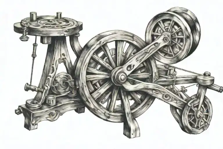 Spinning wheel tattoo design idea