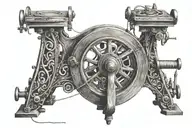 Spinning wheel tattoo design idea