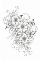 magic swirls, flowers, butterflies and dot work design tattoo design idea