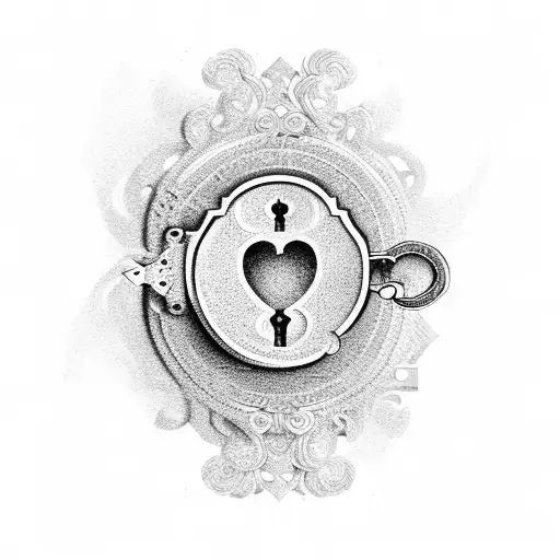 Intricate lock and key design symbolizing eternal love tattoo design idea