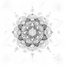 Dotwork mandala with a heart-shaped center representing self-love tattoo design idea