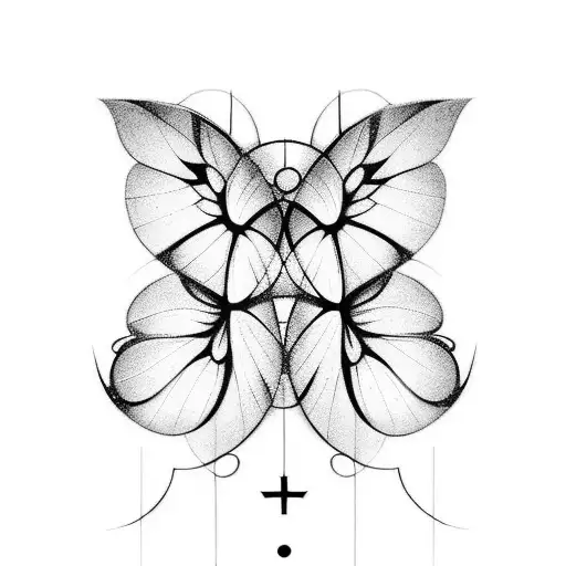 Design a sleeve tattoo featuring mathematical symbols intertwined with delicate butterfly wings tattoo design idea