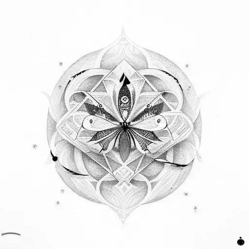 Create a tattoo of a mathematical theorem surrounded by a swarm of butterflies tattoo design idea