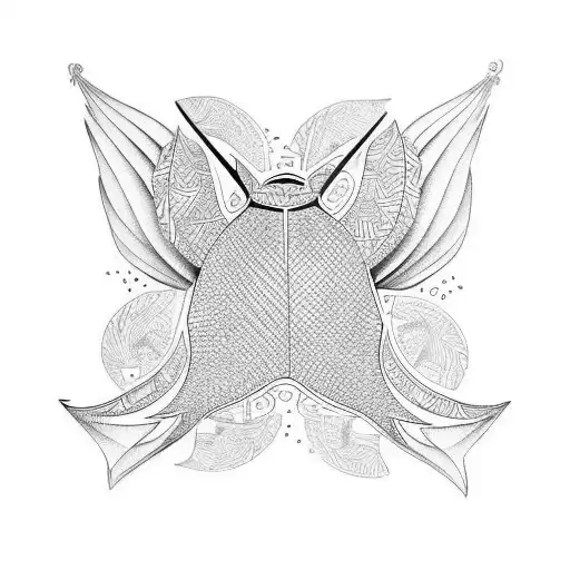 eagle ray style polynesian tattoo design idea