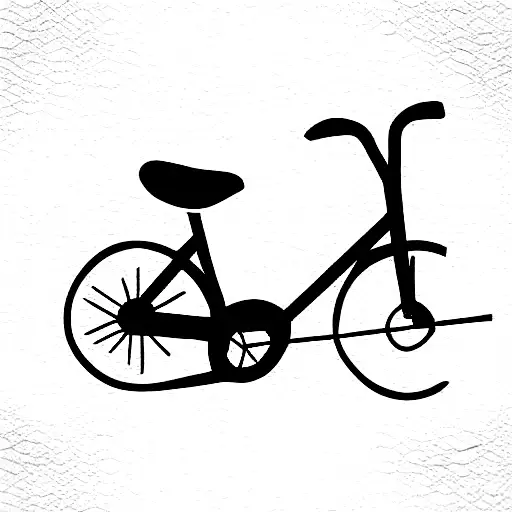 linear colorful bicycle  tattoo design idea