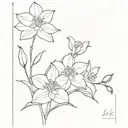 create a tattoo for my bikini line mixing the following flowers: roses, snow drops and narcissus tattoo design idea