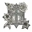 cross design with 3 different dates under it tattoo design idea
