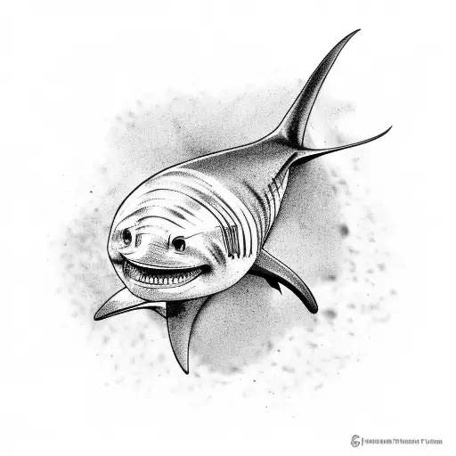 shark snail tattoo design idea