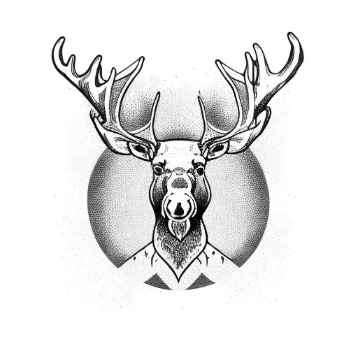 Moose and Deer tattoo design idea