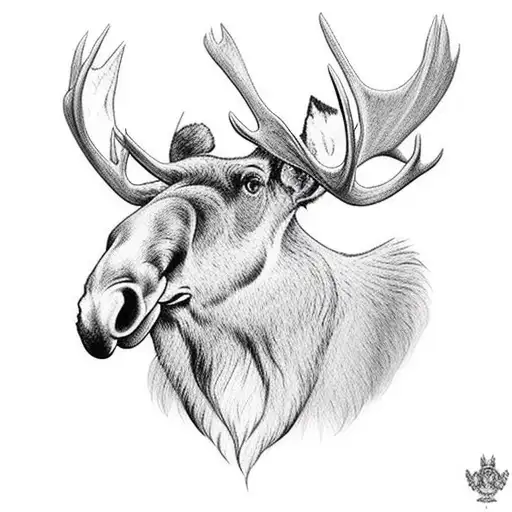 Moose head tattoo design idea