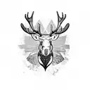 Moose and Deer tattoo design idea