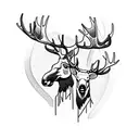 Moose and Deer tattoo design idea