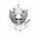 angle with ak tattoo design idea