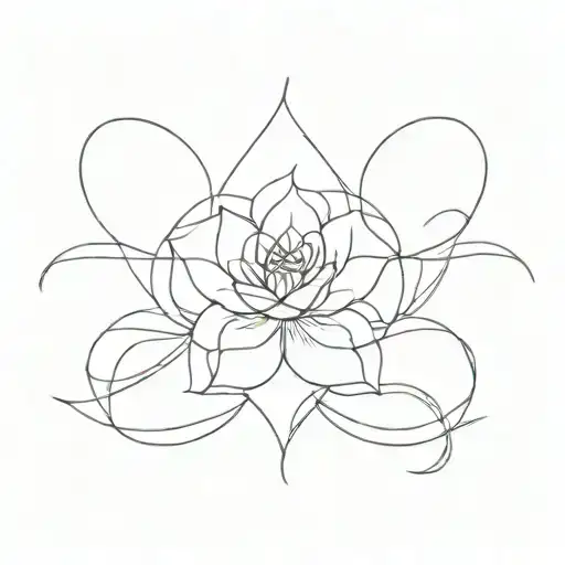 Create a tattoo on the theme of self-love in the style of line art or the so-called minimalism tattoo design idea