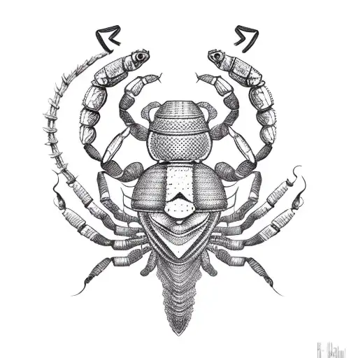 Scorpion in tribal tattoo design idea