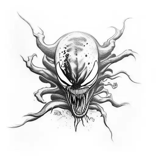 venom tattoo on the hand combined with other comic characters tattoo design idea