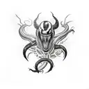 venom tattoo on the hand combined with other comic characters tattoo design idea