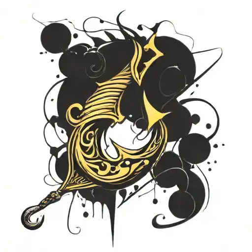 fishing hook tattoo design idea