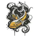 fishing hook tattoo design idea
