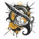 fishing hook tattoo design idea