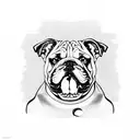 English Bulldog wearing a basketball jersey tattoo design idea
