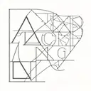 Geometric letters overlapped ABC tattoo design idea