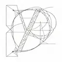 Geometric letters overlapped ABC tattoo design idea