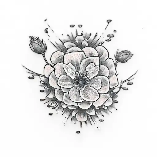 kodama with flowers  tattoo design idea