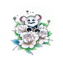 kodama with flowers  tattoo design idea