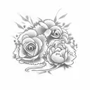 kodama with flowers  tattoo design idea