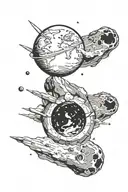 earth hit by asteroid tattoo design idea