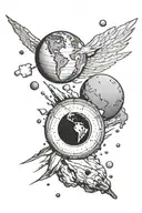 earth hit by asteroid tattoo design idea