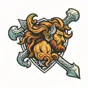 hercules icon logo tattoo design idea
