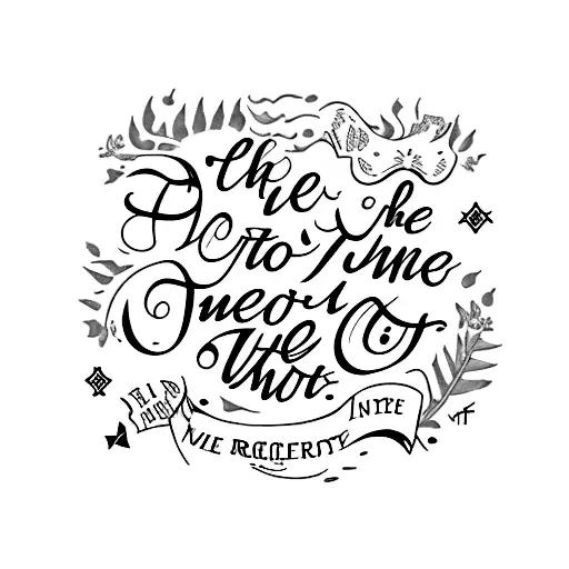 the words "no regrets only memories" in cursive tattoo design idea