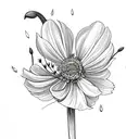 flower bouquet using a carnation flower, a snowdrop, cosmos flower and marigold flower  tattoo design idea