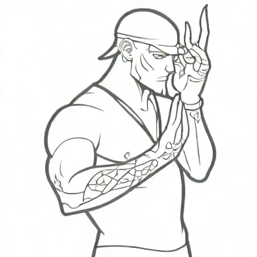 runescape character holding tattoo design idea