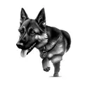 a german shepherd dog tattoo design idea