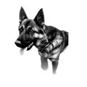 a german shepherd dog tattoo design idea