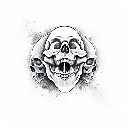 Rubber hose animation skull, not serious tattoo design idea