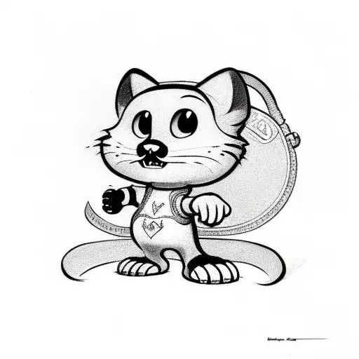 felix the cat cartoon tattoo design idea
