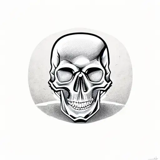 Rubber hose animation skull, not serious tattoo design idea