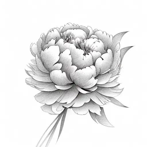 peony bucket  tattoo design idea