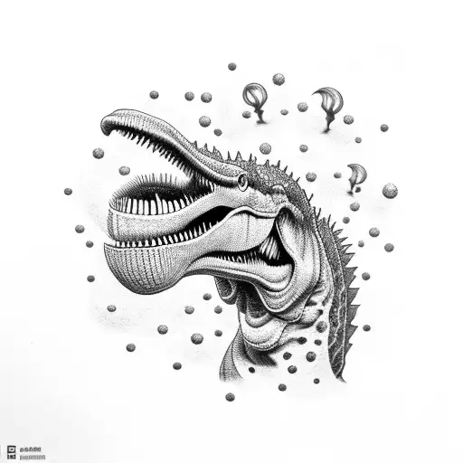 dino smoking cigare tattoo design idea