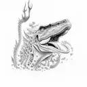 dino smoking cigare tattoo design idea