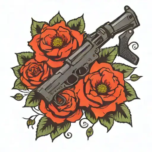 ar-15 blossom, calimator sight tattoo design idea