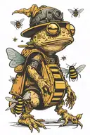 Star Wars, toad stool, bumble bee, gold fish tattoo design idea