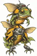 Star Wars, toad stool, bumble bee, gold fish tattoo design idea