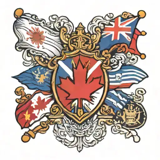 philippines, Canada, New Zealand flags tattoo design idea